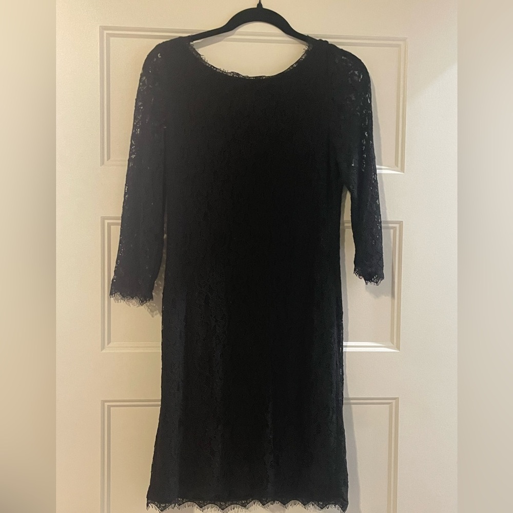 Aritzia Babaton mini lace black dress with illusion sleeves